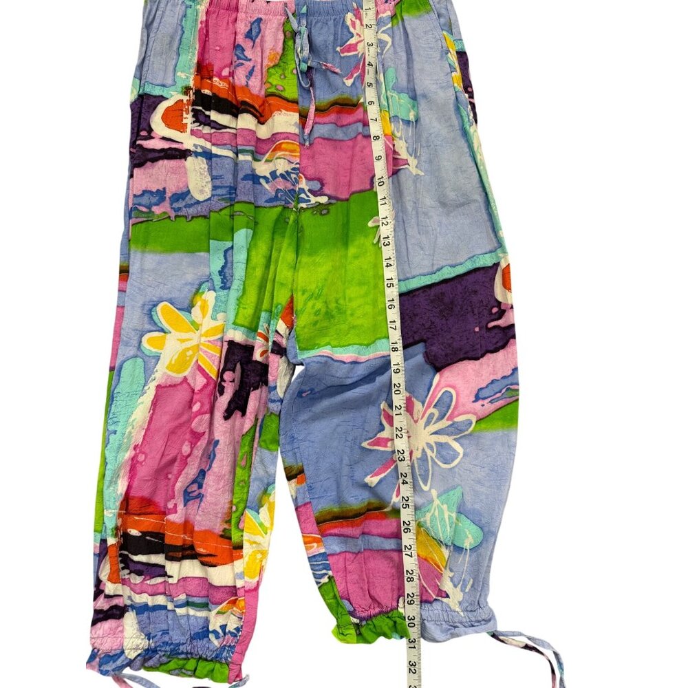 Jams World Drawstring Capri Pants Multicolor Flor… - image 6